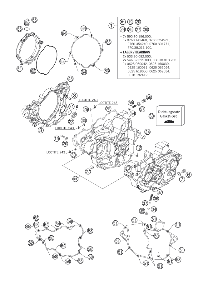 Sprängskiss: Engine Case – KTM 250 SX-F 2007
