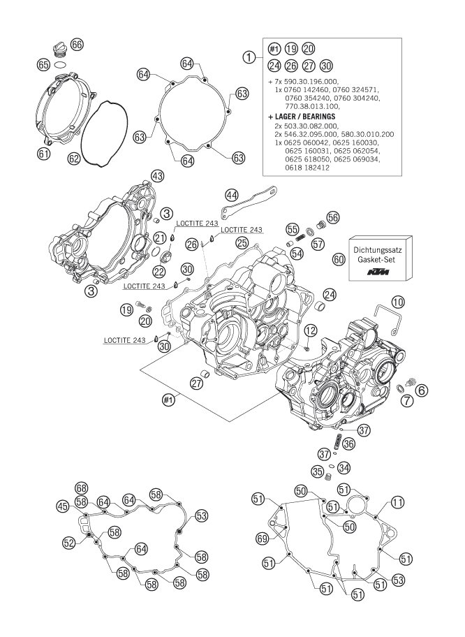 Sprängskiss: Engine Case – KTM 250 EXC-F 2007