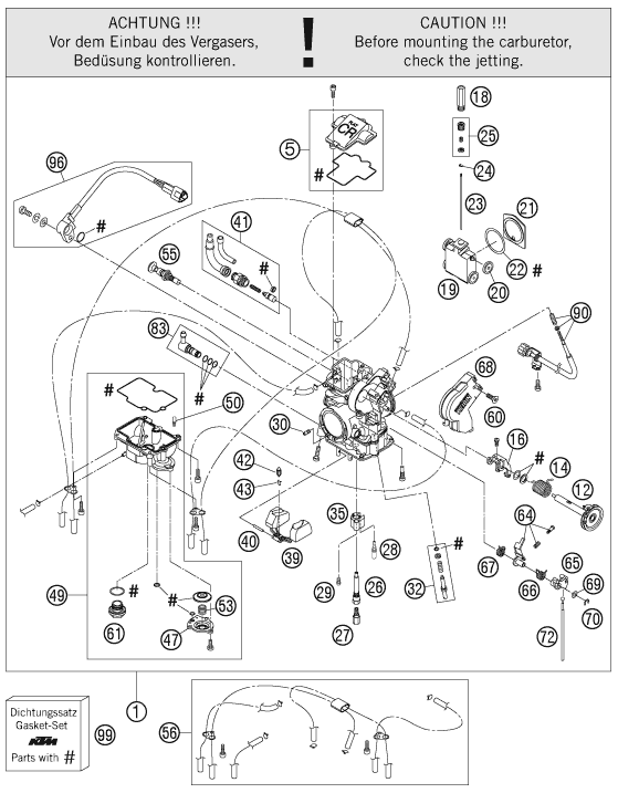 Sprängskiss: Carburetor – KTM 250 SX-F 2007