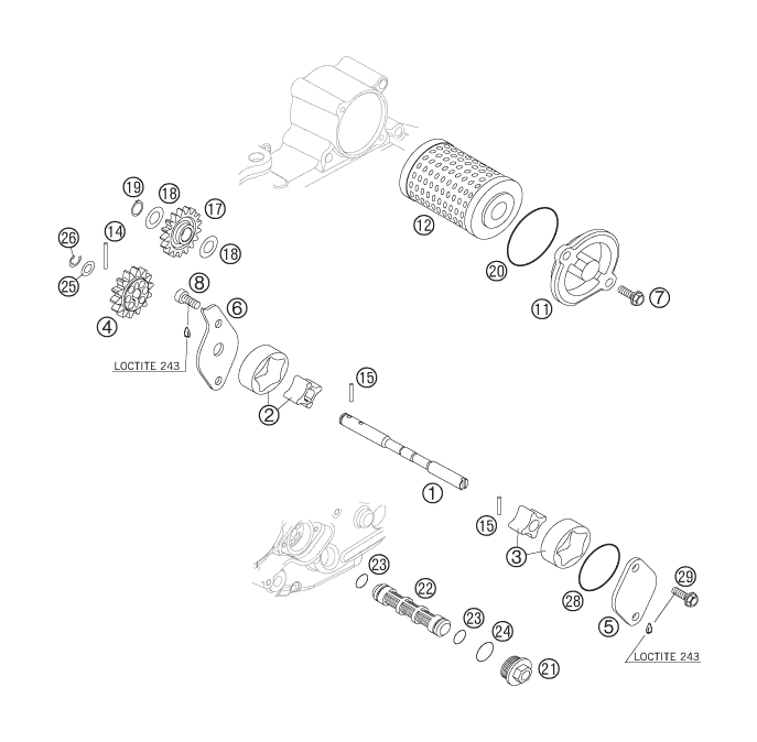 Sprängskiss: Lubricating System – KTM 250 SX-F 2007