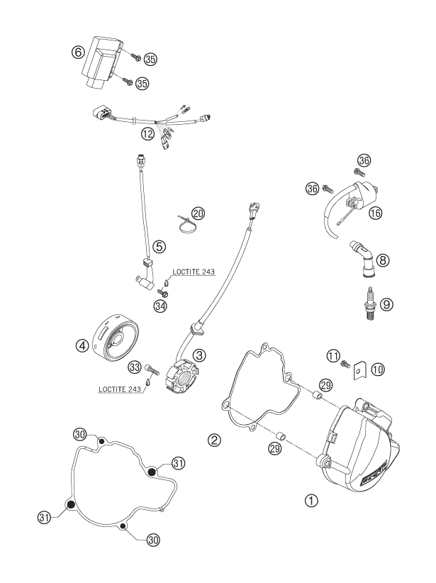 Sprängskiss: Ignition System – KTM 250 SX-F 2007