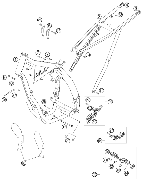 Sprängskiss: Frame – KTM 450 SX-F 2007