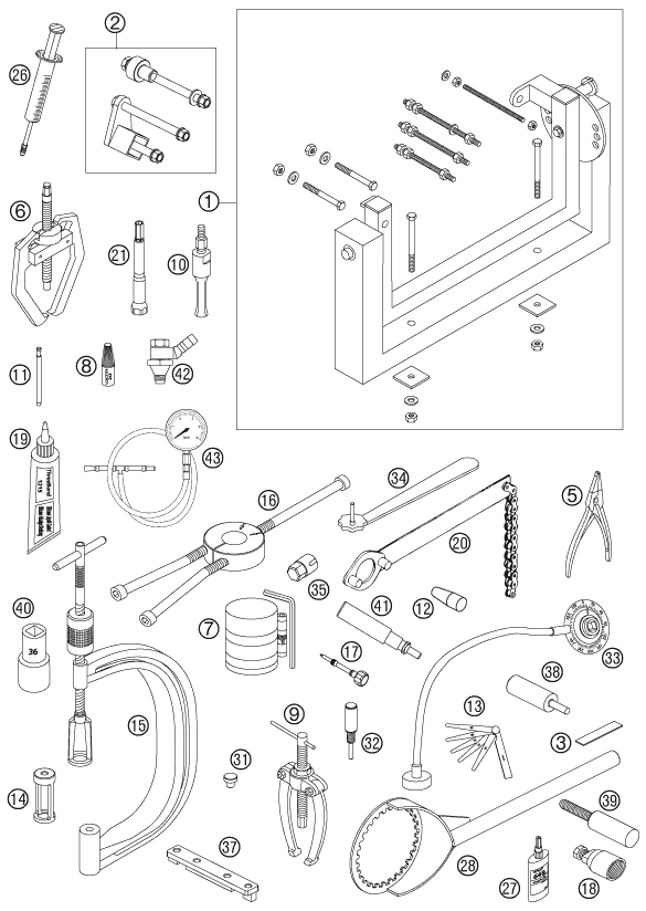 Sprängskiss: Special Tools (Engine) – KTM 450 SX-F 2007