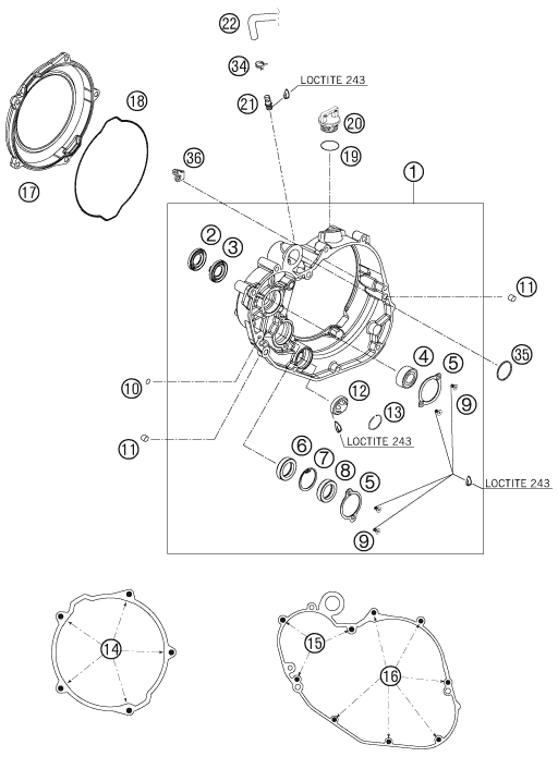 Sprängskiss: Clutch Cover – KTM 450 SX-F 2007