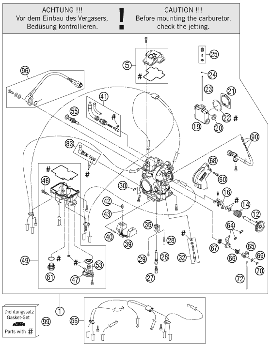 Sprängskiss: Carburetor – KTM 450 SX-F 2007