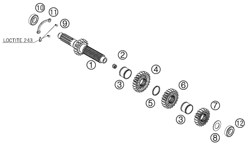 Sprängskiss: Transmission I - Main Shaft – KTM 450 SX-F 2007