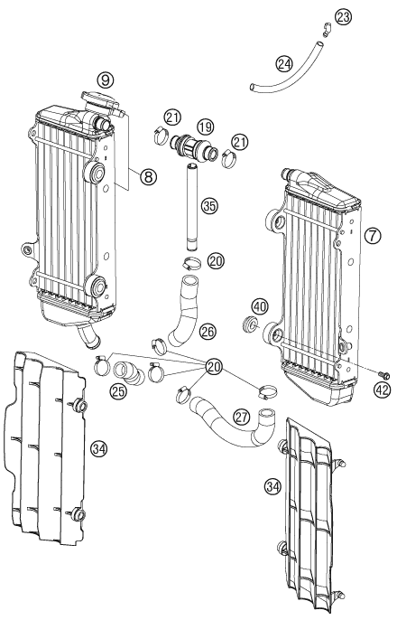 Sprängskiss: Cooling System – KTM 450 SX-F 2007