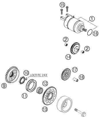 Sprängskiss: Electric Starter – KTM 450 SX-F 2007