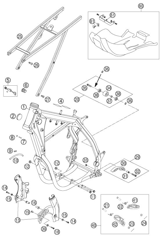 Sprängskiss: Frame – KTM 400 EXC FACTORY RACING