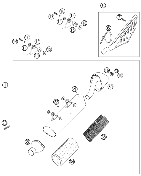 Sprängskiss: Exhaust System – KTM 400 EXC FACTORY RACING