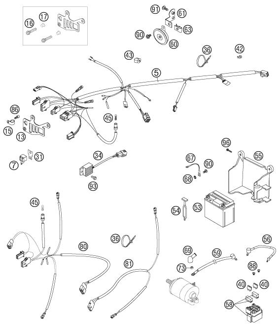 Sprängskiss: Wiring Harness – KTM 400 EXC FACTORY RACING