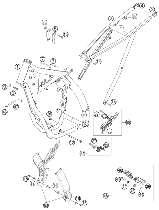 Sprängskiss: Frame – KTM 450 SXS-F 2007