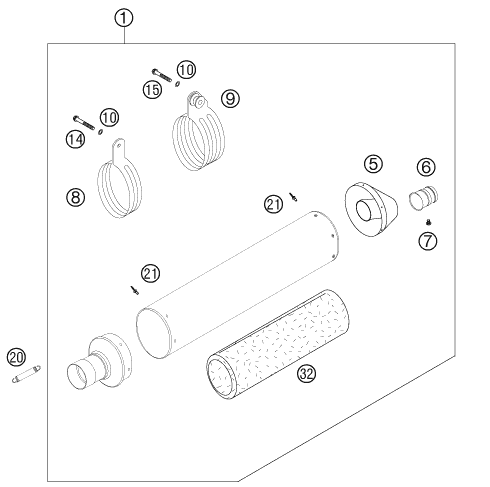 Sprängskiss: Exhaust System – KTM 450 SXS-F 2007