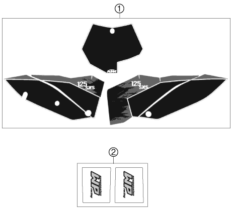 Sprängskiss: Decal – KTM 125 SXS 2007