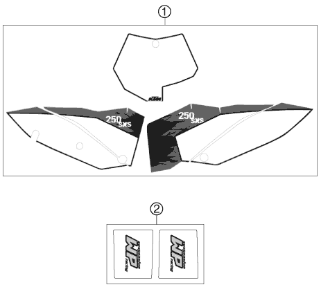 Sprängskiss: Decal – KTM 250 SXS 2007