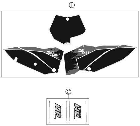 Sprängskiss: Decal – KTM 250 SXS-F 2007