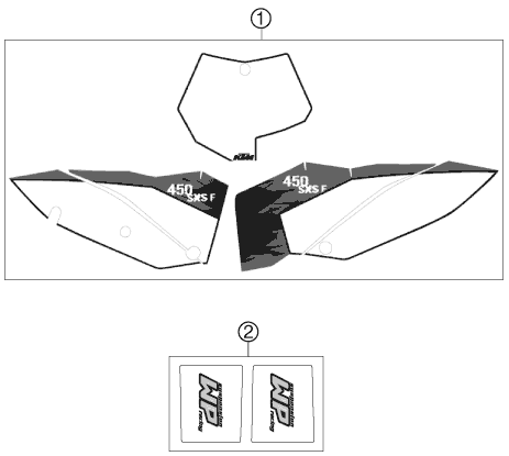 Sprängskiss: Decal – KTM 450 SXS-F 2007