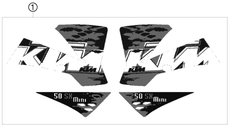 Sprängskiss: Decal – KTM 50 SX MINI