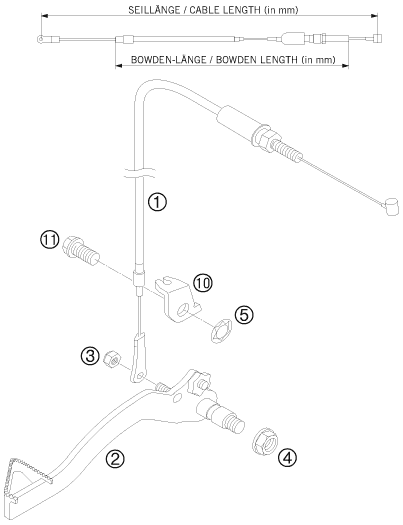 Sprängskiss: Rear Brake Control – KTM 50 SX MINI