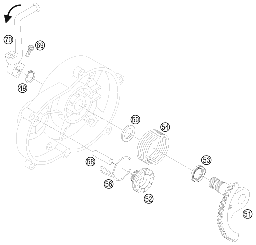 Sprängskiss: Kick Starter – KTM 50 MINI ADVENTURE 2008