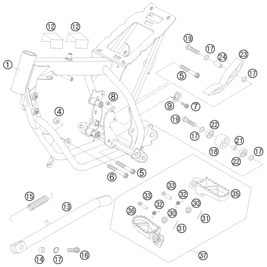 Sprängskiss: Frame – KTM 50 SX JUNIOR 2008