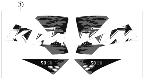 Sprängskiss: Decal – KTM 50 SX 2008