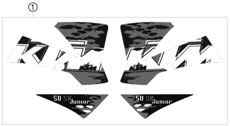 Sprängskiss: Decal – KTM 50 SX JUNIOR 2008
