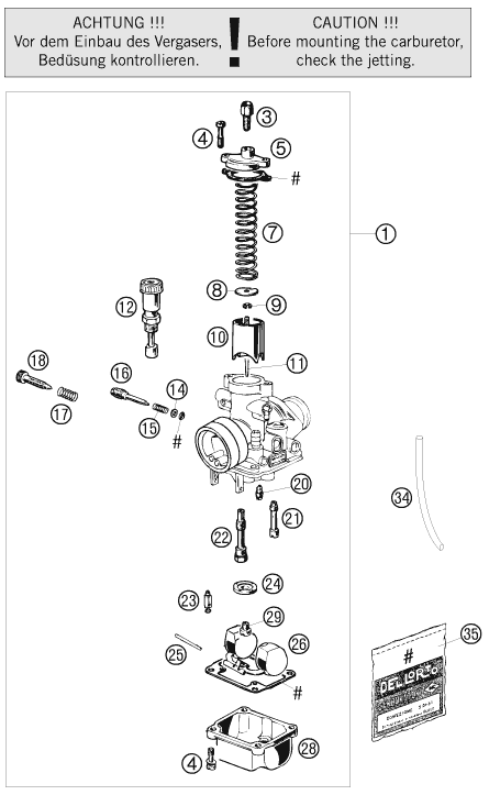 Sprängskiss: Carburetor – KTM 50 SX 2008