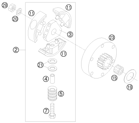 Sprängskiss: Clutch – KTM 50 SX JUNIOR 2008