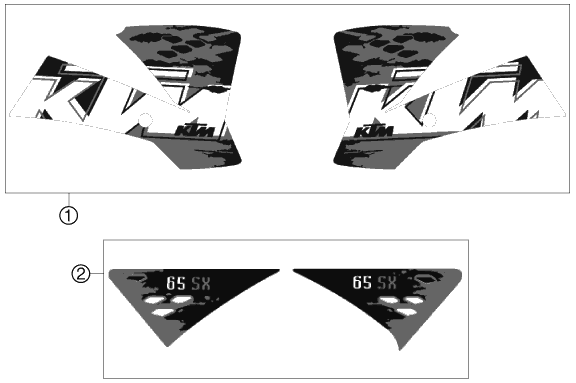 Sprängskiss: Decal – KTM 65 SX 2008