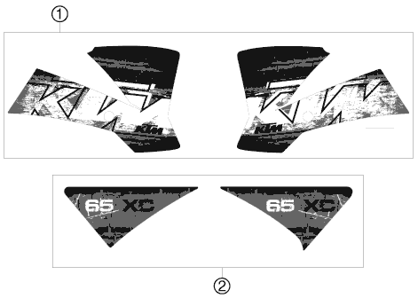 Sprängskiss: Decal – KTM 65 XC