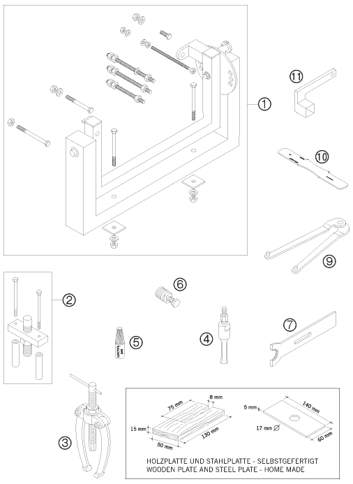 Sprängskiss: Special Tools (Engine) – KTM 65 SX 2008