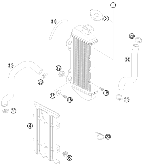 Sprängskiss: Cooling System – KTM 65 SX 2008