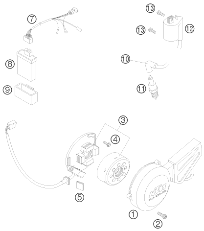 Sprängskiss: Ignition System – KTM 65 SX 2008