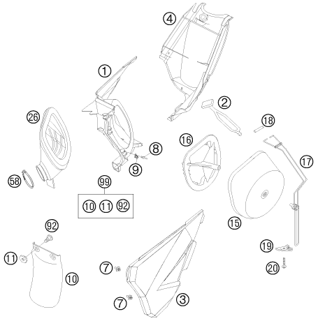 Sprängskiss: Air Filter – KTM 105 XC 19/16 2009