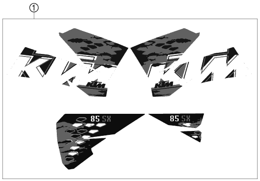 Sprängskiss: Decal – KTM 85 SX 17/14 2008