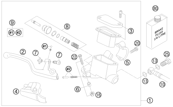 Sprängskiss: Front Brake Control – KTM 85 SX 17/14 2008