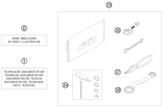 Sprängskiss: Accessory Pack – KTM 105 XC 19/16 2009