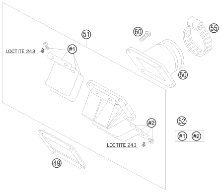 Sprängskiss: Reed Valve Case – KTM 85 SX 17/14 2008