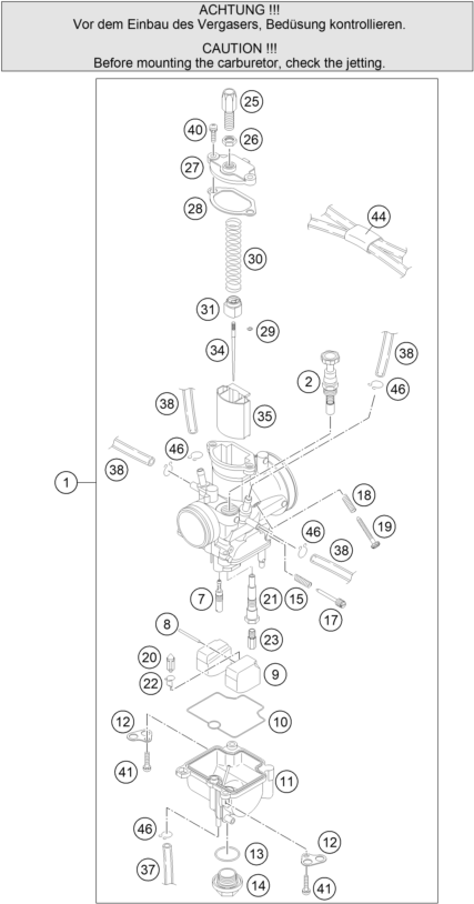Sprängskiss: Carburetor – KTM 105 XC 19/16 2009