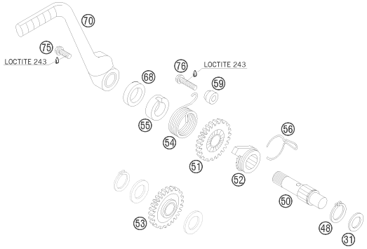 Sprängskiss: Kick Starter – KTM 105 XC 19/16 2009