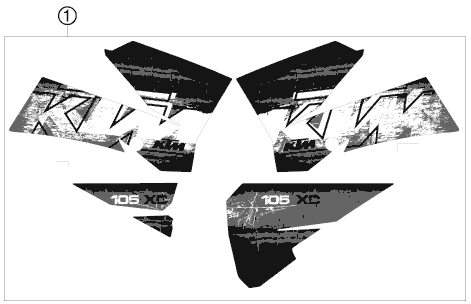 Sprängskiss: Decal – KTM 105 XC