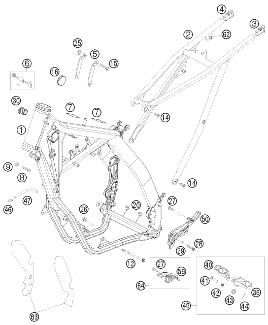 Sprängskiss: Frame – KTM 200 EXC 2008