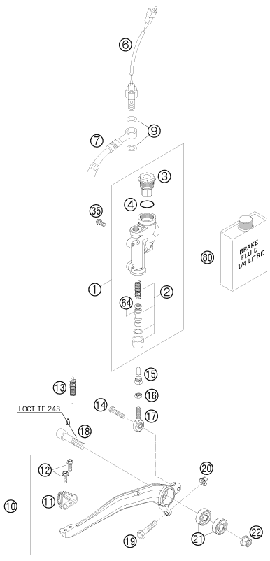 Sprängskiss: Rear Brake Control – KTM 250 EXC-F 2011