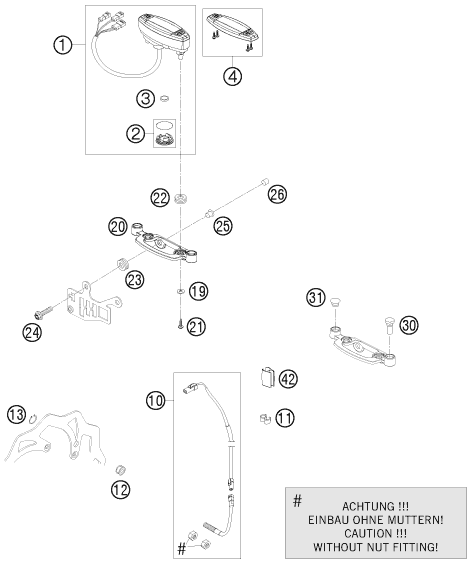 Sprängskiss: Instruments / Lock System – KTM 250 EXC SIX-DAYS 2008