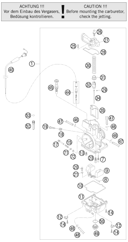 Sprängskiss: Carburetor – KTM 250 EXC SIX-DAYS 2008