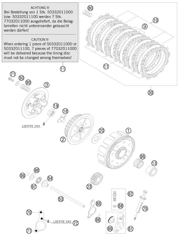 Sprängskiss: Clutch – KTM 125 EXC FACTORY EDIT. 2011