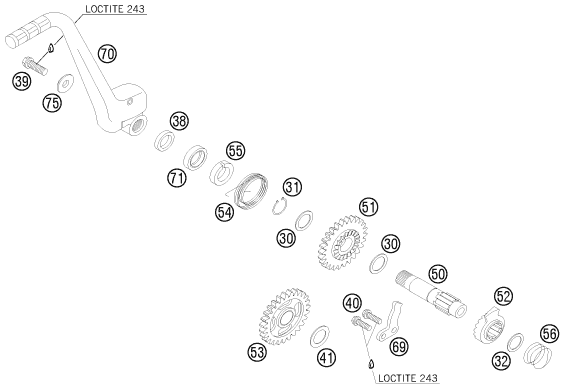 Sprängskiss: Kick Starter – KTM 125 EXC FACTORY EDIT. 2011
