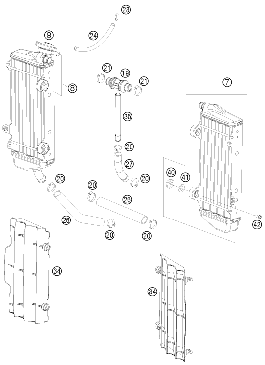 Sprängskiss: Cooling System – KTM 150 SX 2009