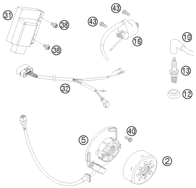 Sprängskiss: Ignition System – KTM 150 SX 2009